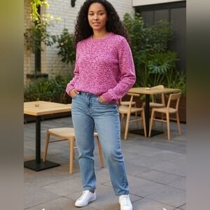 Croft & Barrow Womens Pink camo longsleeve  sweater M/L